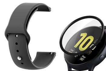 opaska pasek bransoleta SMOOTHBAND SAMSUNG Watch Active 2 40mm czarna +szkło 5D