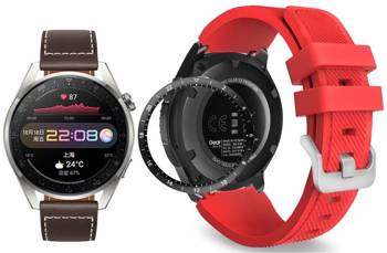 opaska pasek bransoleta SOFTBAND Huawei Watch 3 PRO 48mm RED + szkło 5D