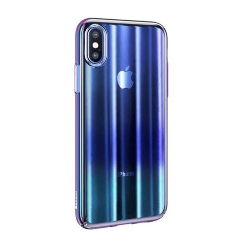 Baseus Aurora Case cieniowane etui pokrowiec ombre Apple iPhone XS / X niebieski (WIAPIPH58-JG03)