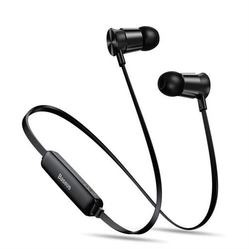 Baseus Encok Sports S07 bezprzewodowe dokanałowe słuchawki zestaw słuchawkowy Bluetooth 4.1 60 mAh czarny (NGS07-01)
