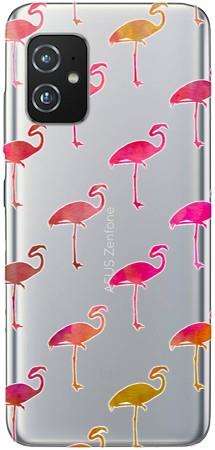 Boho Case Asus Zenfone 8 różowe flamingi