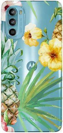 Boho Case Motorola Moto G52 kwiaty i ananasy