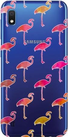 Boho Case Samsung Galaxy A10 różowe flamingi