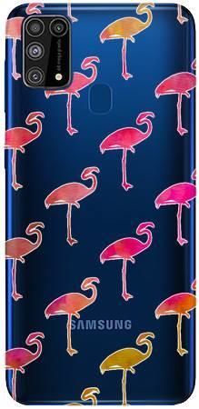 Boho Case Samsung Galaxy M31 różowe flamingi