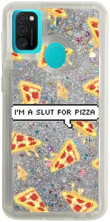 Brokat Case Samsung Galaxy M21 I'm slut for pizza