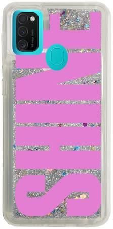 Brokat Case Samsung Galaxy M21 różowe SHINE