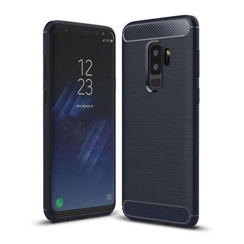 Carbon Case elastyczne etui pokrowiec Samsung Galaxy S9 Plus G965 niebieski