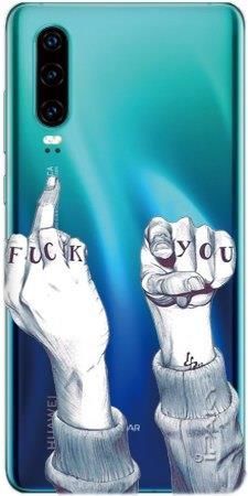Etui IPAKY Effort fuck you na Huawei P30 +szkło hartowane