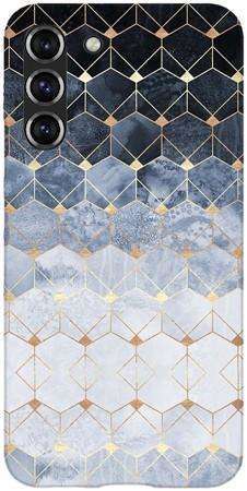 Etui SPIGEN Liquid Crystal art deco błękitne na Samsung Galaxy S22