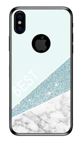 Etui dla przyjaciół friends glitter niebieski na Apple iPhone X