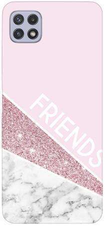 Etui dla przyjaciół friends glitter różowy na Samsung Galaxy A22 5G