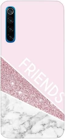 Etui dla przyjaciół friends glitter różowy na Xiaomi Redmi NOTE 8