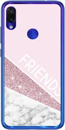 Etui  friends glitter różowy na Xiaomi Redmi 7