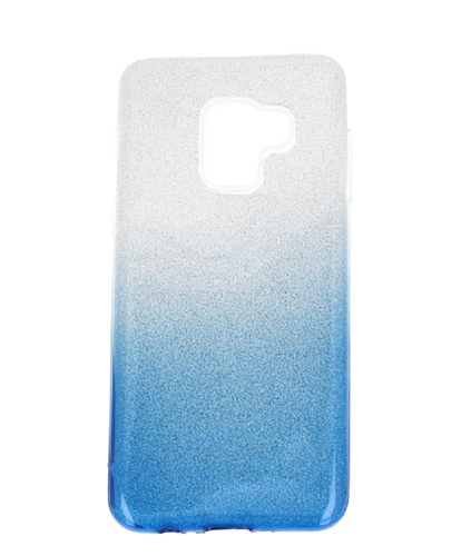 Etui glitter Samsung A8+ 2018 srebrno-niebieski