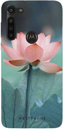 Etui kwiat pudrowy na Motorola MOTO G8 POWER