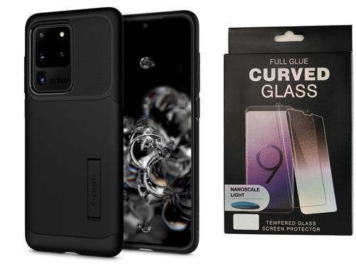 Etui pancerne SPIGEN SLIM ARMOR Samsung Galaxy S20 ULTRA BLACK +szkło UV