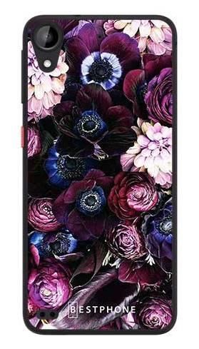 Etui purpurowa kompozycja kwiatowa na HTC Desire 530