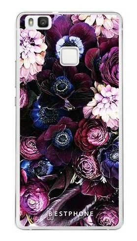 Etui purpurowa kompozycja kwiatowa na Huawei P9 Lite