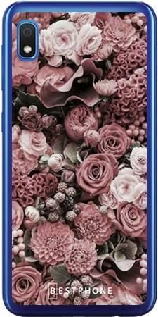 Etui różowa kompozycja kwiatowa na Samsung Galaxy A10
