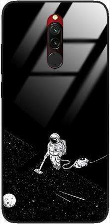 Etui szklane GLASS CASE kosmonauta z odkurzaczem Xiaomi Redmi 8 