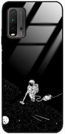 Etui szklane GLASS CASE kosmonauta z odkurzaczem Xiaomi Redmi 9T / Poco M3 
