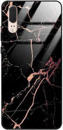 Etui szklane GLASS CASE marmur rose gold  Huawei P20 