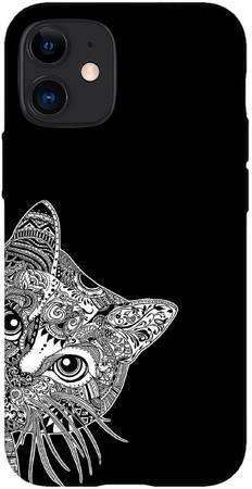 Foto Case Apple iPhone 12 MINI biało czarny kot