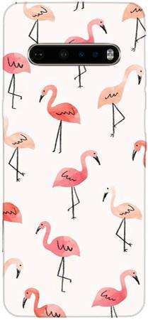 Foto Case LG V60 ThinQ różowe flamingi