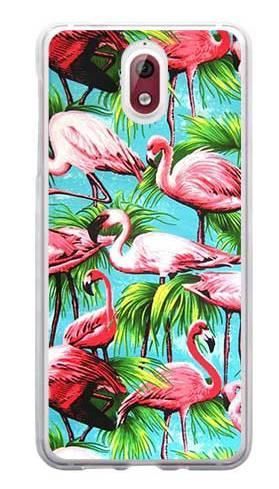 Foto Case Nokia 3.1 flamingi i palmy