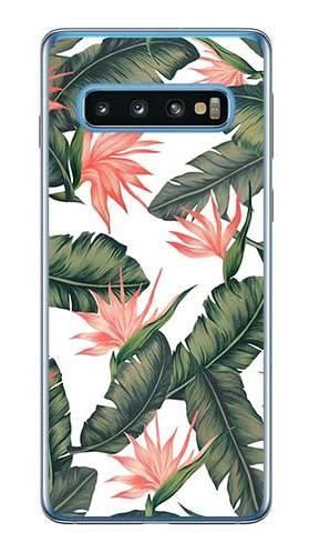 Foto Case Samsung Galaxy S10 liście z kwiatami