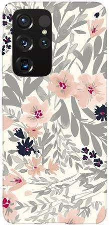 Foto Case Samsung Galaxy S21 Ultra szare kwiaty