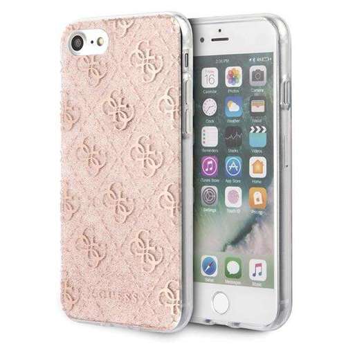 Guess GUHCI8PCU4GLPI iPhone 7/8/SE 2020 różowy/pink hard case 4G Glitter