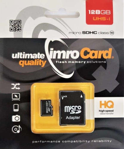 Karta pamięci IMRO microSD 128GB CL10 + Adapter 