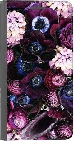 Portfel DUX DUCIS Skin PRO purpurowa kompozycja kwiatowa na Huawei P Smart