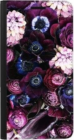 Portfel DUX DUCIS Skin PRO purpurowa kompozycja kwiatowa na Huawei Y6 2019;Y6 Pro 2019;Y6 Prime 2019
