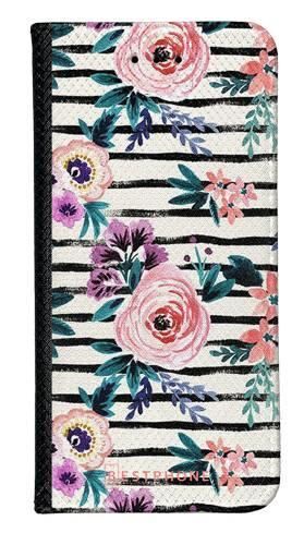 Portfel Wallet Case LG K11 / K10 2018 kwiaty i paski