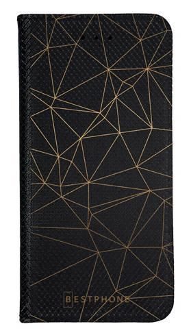 Portfel Wallet Case LG K40s trójkątny wzór złoty