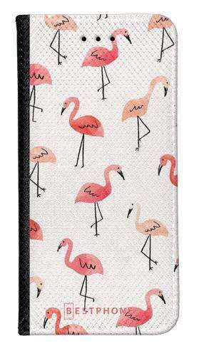 Portfel Wallet Case Motorola Moto Egde 20 Lite różowe flamingi