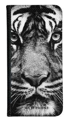 Portfel Wallet Case Samsung Galaxy S21 FE czarno biały tygrys