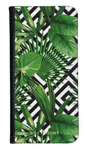 Portfel Wallet Case Samsung Galaxy S21 kwiaty tropikalne geometryczne
