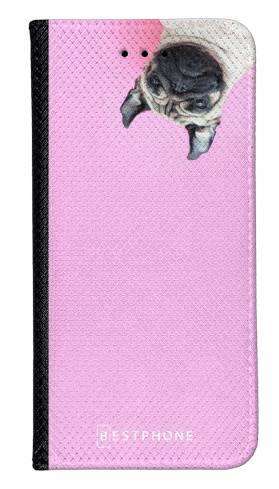 Portfel Wallet Case Vivo X60 PRO mops na różowym