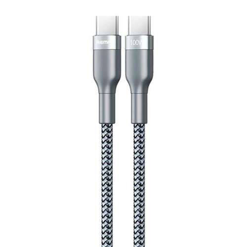 REMAX Sury 2 PD nylonowy kabel przewód USB Typ C Power Delivery 2.0 100W 20V 5A 1m srebrny (RC-174c)