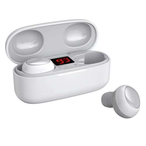 WK Design dokanałowe bezprzewodowe słuchawki Bluetooth TWS biały (V5 white)