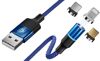 Kabel Magnetyczny USB 3w1 MICRO USB / IPHONE LIGHTNING / USB-C TYP C 1.2M SZYBKIE ŁADOWANIE QUICK CHARGE 3.0 QC CAFELE oplot nylonowy wytrzymały niebieski