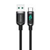Kabel USB - USB Typ C 40W 5A 1,2m Wyświetlacz LED Szybkie Ładowanie i Przesyłanie Danych Kakusiga Digital Display Fast Charging Data Cable USB-C (KSC-599) czarny