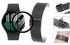 Opaska pasek bransoleta Milanese band z zapięciem Samsung Galaxy Watch 4 44mm czarna + szkło 5D