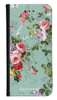 Portfel Wallet Case Samsung Galaxy A22 4G zielone kwiatki